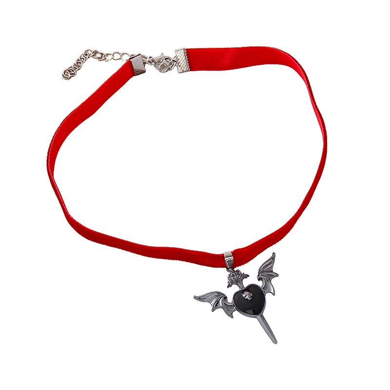 European and American Halloween Dragon Pendant Heart Sword Necklace - High-End Luxury Jewelry for Women