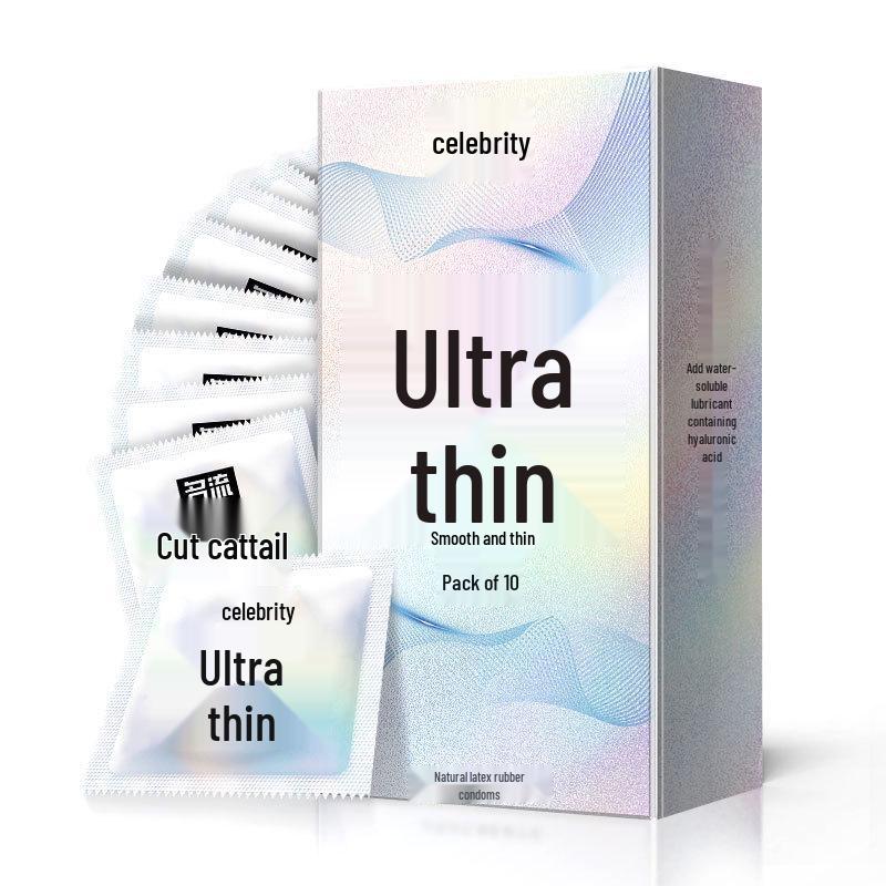 Celebrity Ultra Thin Ribbed Condoms with Hyaluronic Acid for Adult Pleasure and Family Planning