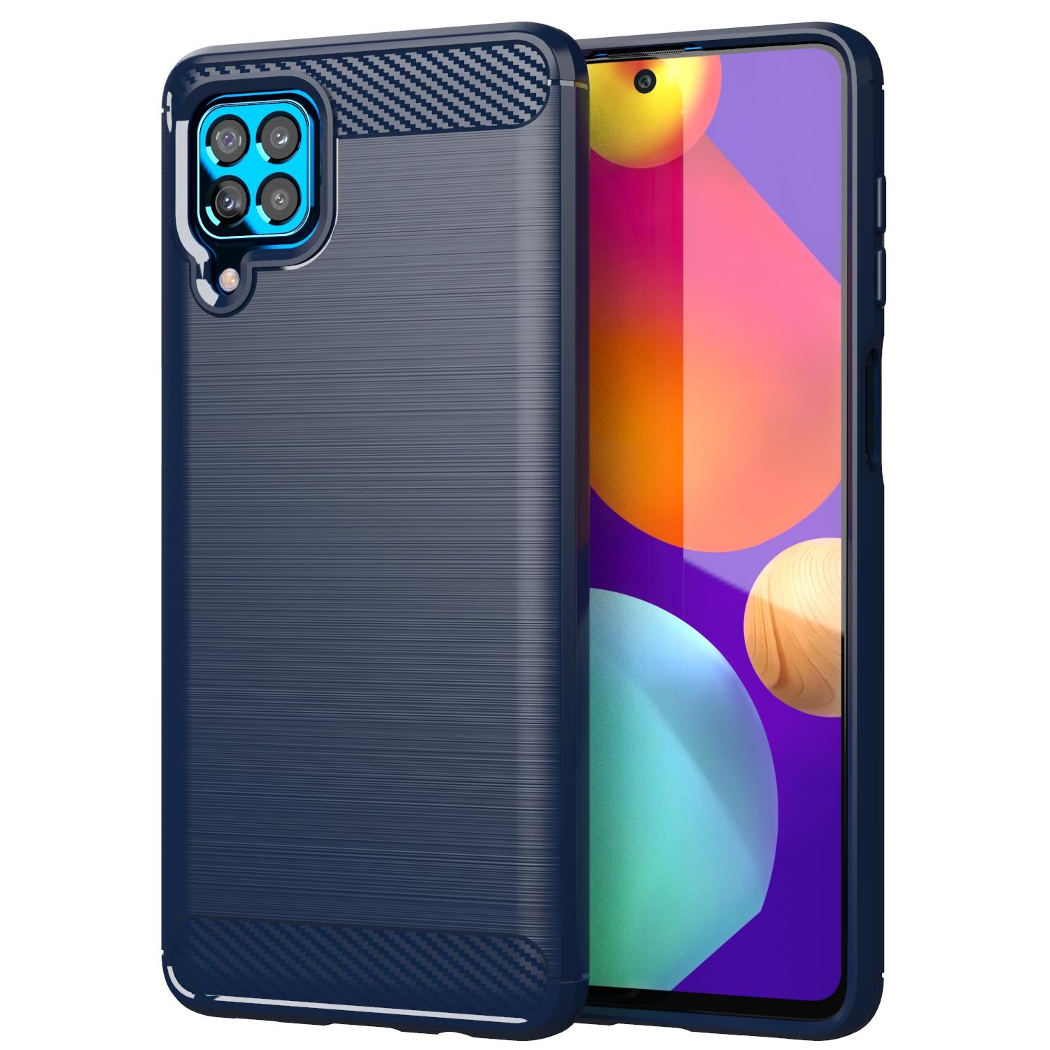 

Для Чехол Samsung Galaxy M62 Чехол Для Samsung M62 Capas Углеродное волокно Мягкий Броня Бампер Чехол для телефона Для Samsung F62 M62 Fundas For Samsung F62 синий