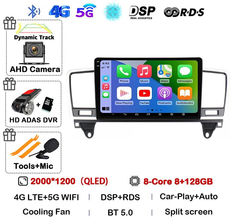 Android 14 Carplay Auto Car Radio For Mercedes-Benz M-Class M Class W166 ML 2011 2012 2013 2014 2015 GPS Multimedia Video Player