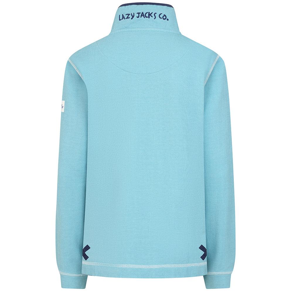 Lazy Jacks Womens/Ladies Pique Button Neck Sweatshirt