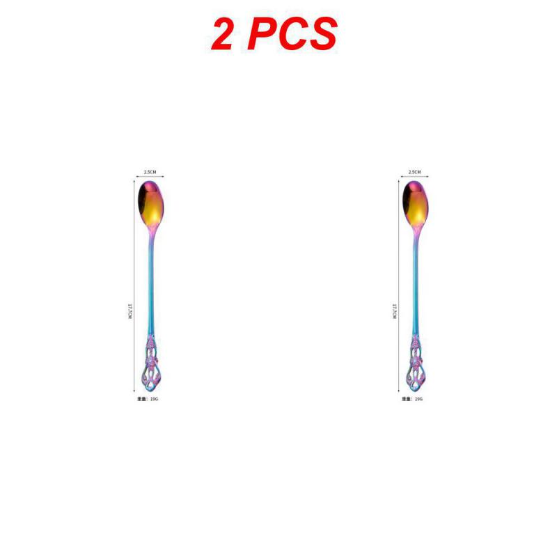 2/4/6 ST Kaffetillbehör Sked Rostfritt Stål Europeisk Stil Snidad Liten Kökstillbehör Snacks Skopa Matservis