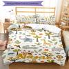 3pcs Custom Name Animals Bedding Set Duvet Cover Closure Includes 1 Duvet Cover & 2 Pillowcases, Soft and Comfortable for All Seasons.