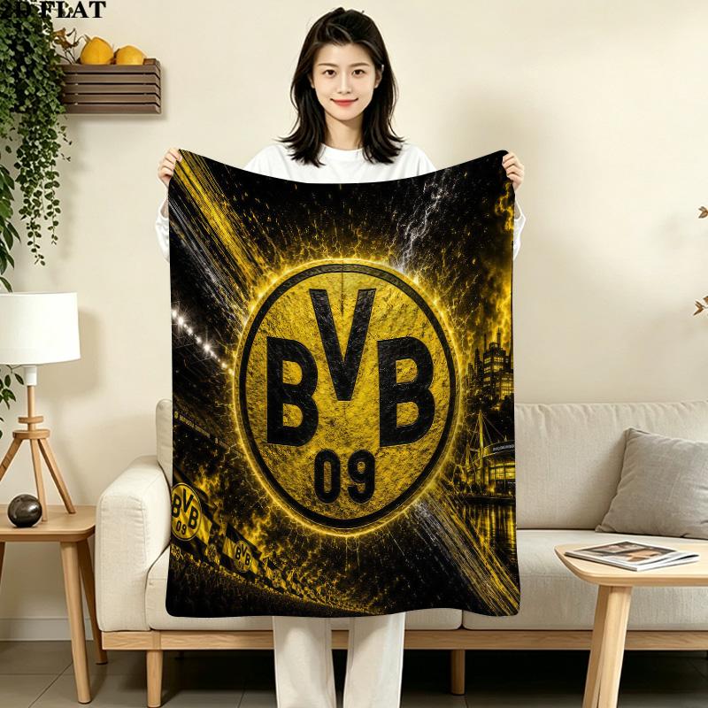 BVB 09 Flanelldecke, Hohe Qualität, Bequem für alle Jahreszeiten, Heimdekoration, Wärme und Komfort