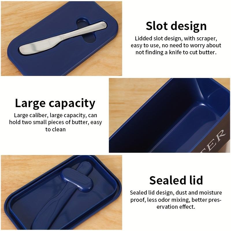 1set Premium Food Grade PP Butter Dish with Knife - Large, Durable, Easy-to-Clean Butter Keeper for Countertop Freshness Keeper