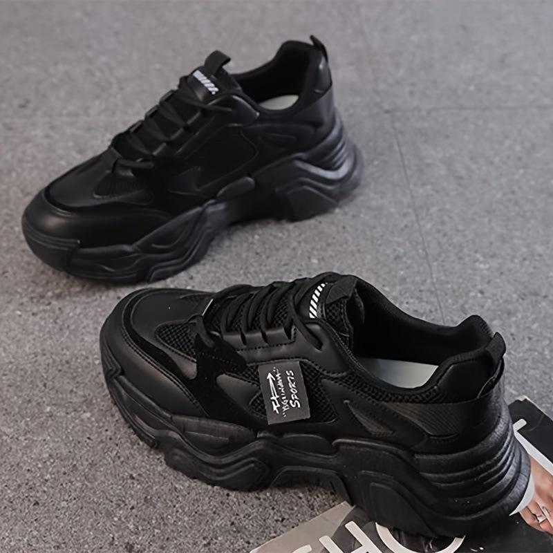 

Women s trendy retro 2025 spring new versatile thick-soled spring and autumn casual sports shoes 40 чорний