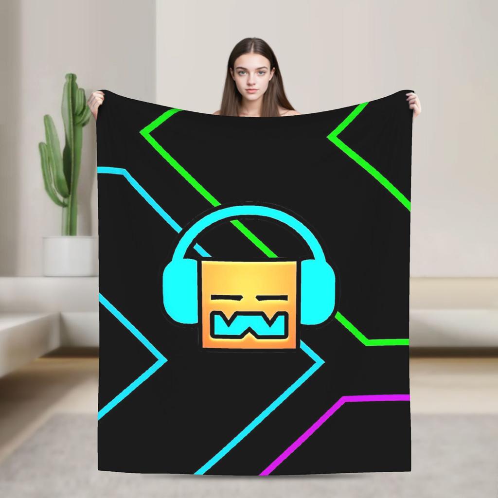 Geometry Gaming Dashed  Warm Blanket  Boy Girl Plush Throw Blanket Funny Living Room Flannel Bedspread Sofa Bed Cover