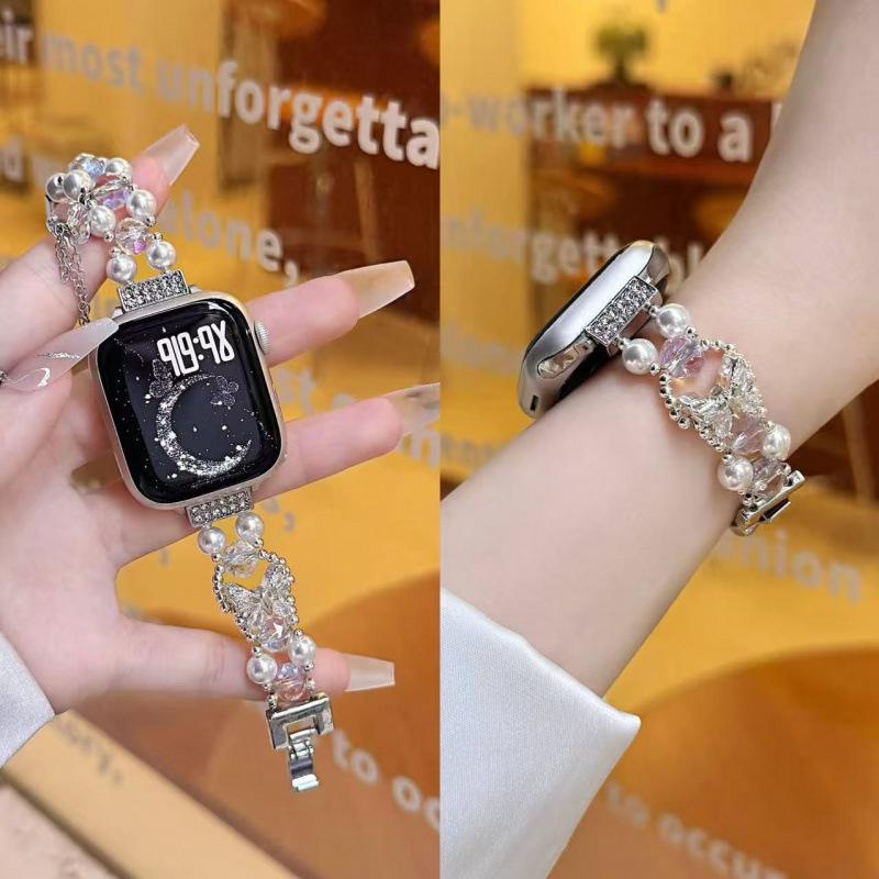 Butterfly Clover Heart Pearl Watch Strap for Huawei, Xiaomi, Apple Watch, iWatch