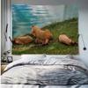 Capybara Tierdruck Wandteppich Büro Wohnzimmer Dekoration Zuhause Wandteppich