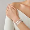 Vnox Pulseiras Personalizadas de Presente de Amor para Casais, Pulseira Combinando de Aço para Mulheres e Homens, Gravar Nome Presentes de Promessa para Ela/Ele