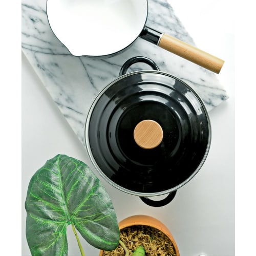 Pearl Metal Presage Enamel Pot, 20cm, Black