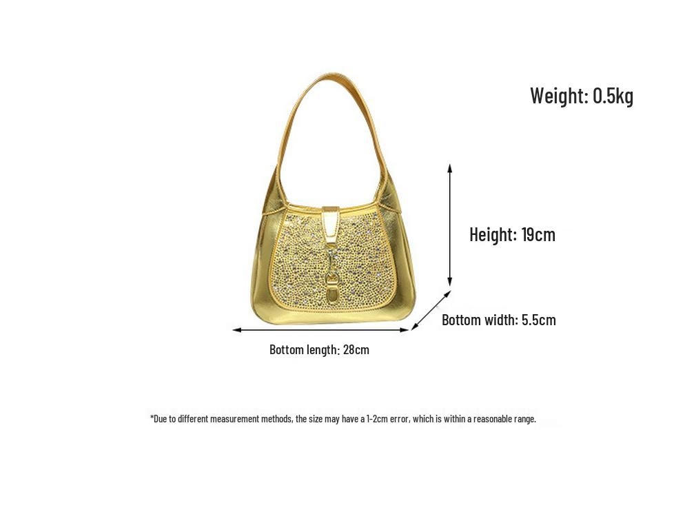 Kadınlar İçin Üst Düzey Taşlı Fransız Baget Omuz Çantası - 2025 Yeni Moda İş Gidip Gelme Tarzı