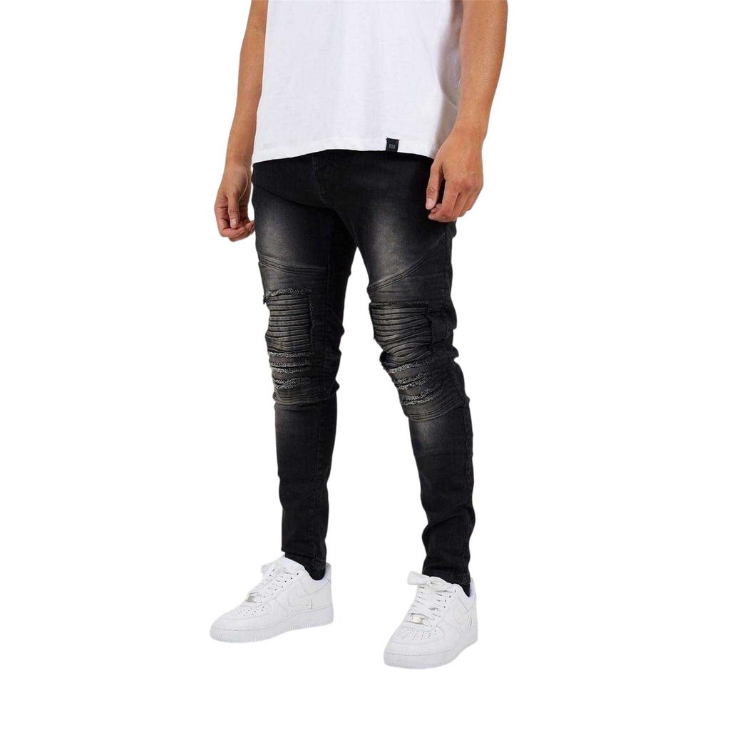 Brave Soul Mens Washed Biker Jeans