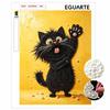 Framed Pearl Painting Kit Cute Black Cat 3D Shiny Bead Art Canvas for Bedroom Living Room Decoration Wall Hanging Craft Gift Supplies Set