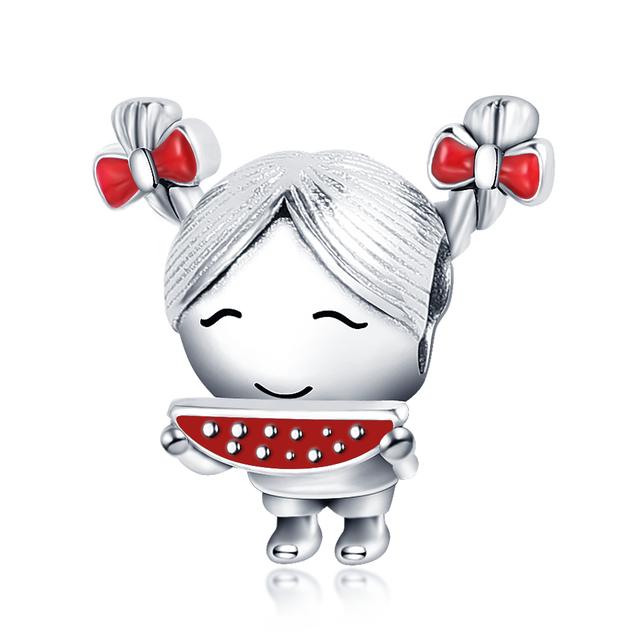 

Намисто червоного кольору своїми руками 100% стерлінгового срібла 925 проби Чилі на високих підборах Полуничні підвіски Підвіски Підходять до оригінального браслета Pandora