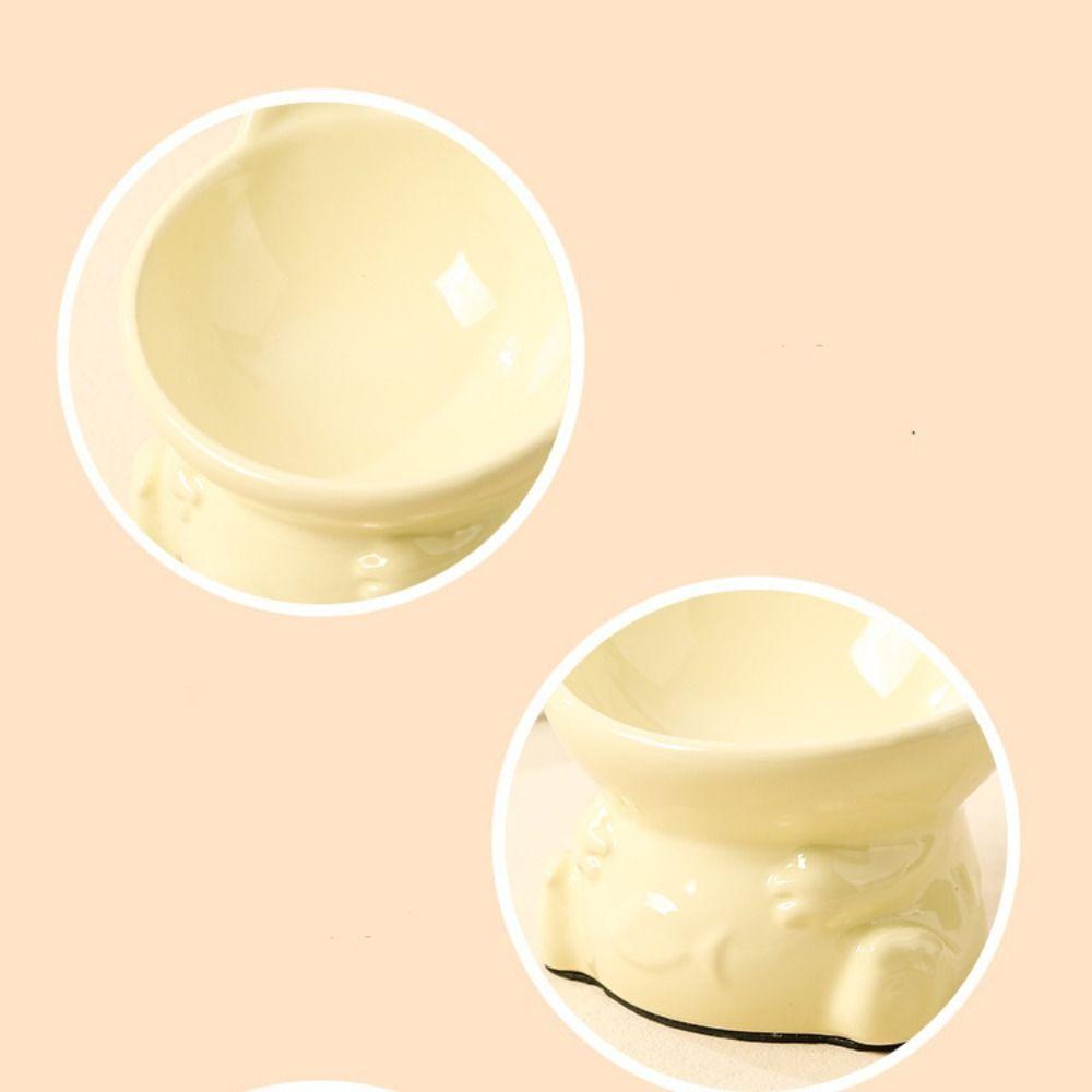 Cute Pet High Foot Bowl Creative Cats Drinking Feeder Pet Supplies Cat Bowl  Neck Protection