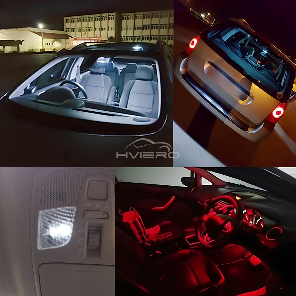 2pcs T10 LED RGB Interior 12V 5050 SMD Decorative Trunk Lamp Remote Control Multicolor Car Panel Dashboard Dome Reading Lighting