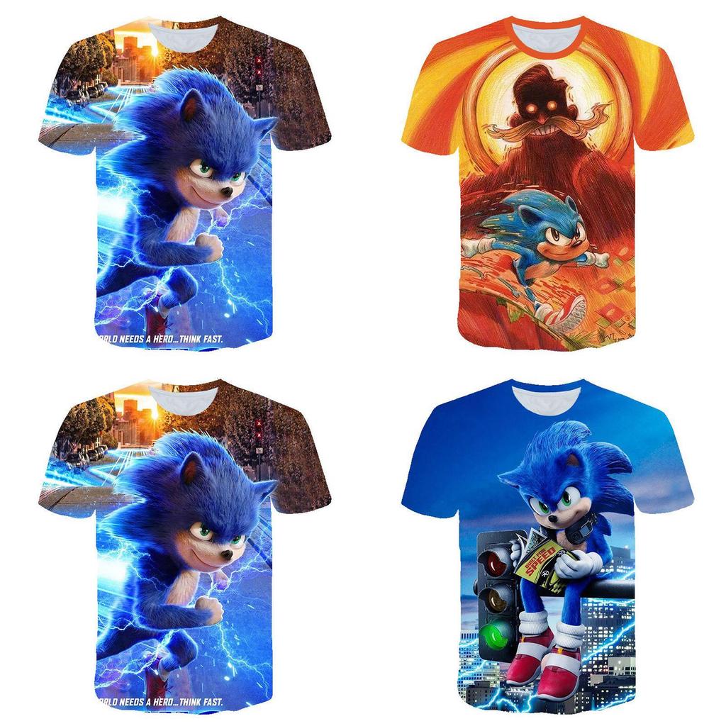 Stylish Sonic The Hedgehog Kids T-shirt With Colorful Cartoon Design For Boys And Girls