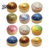 Simulated Bun Shape Toy 12Pcs Steamed Stress Ball with Steamer Anti-Anxiety Glitter Cartoon TPR Dumpling Squeeze Dough Fidget Sensory Relaxation