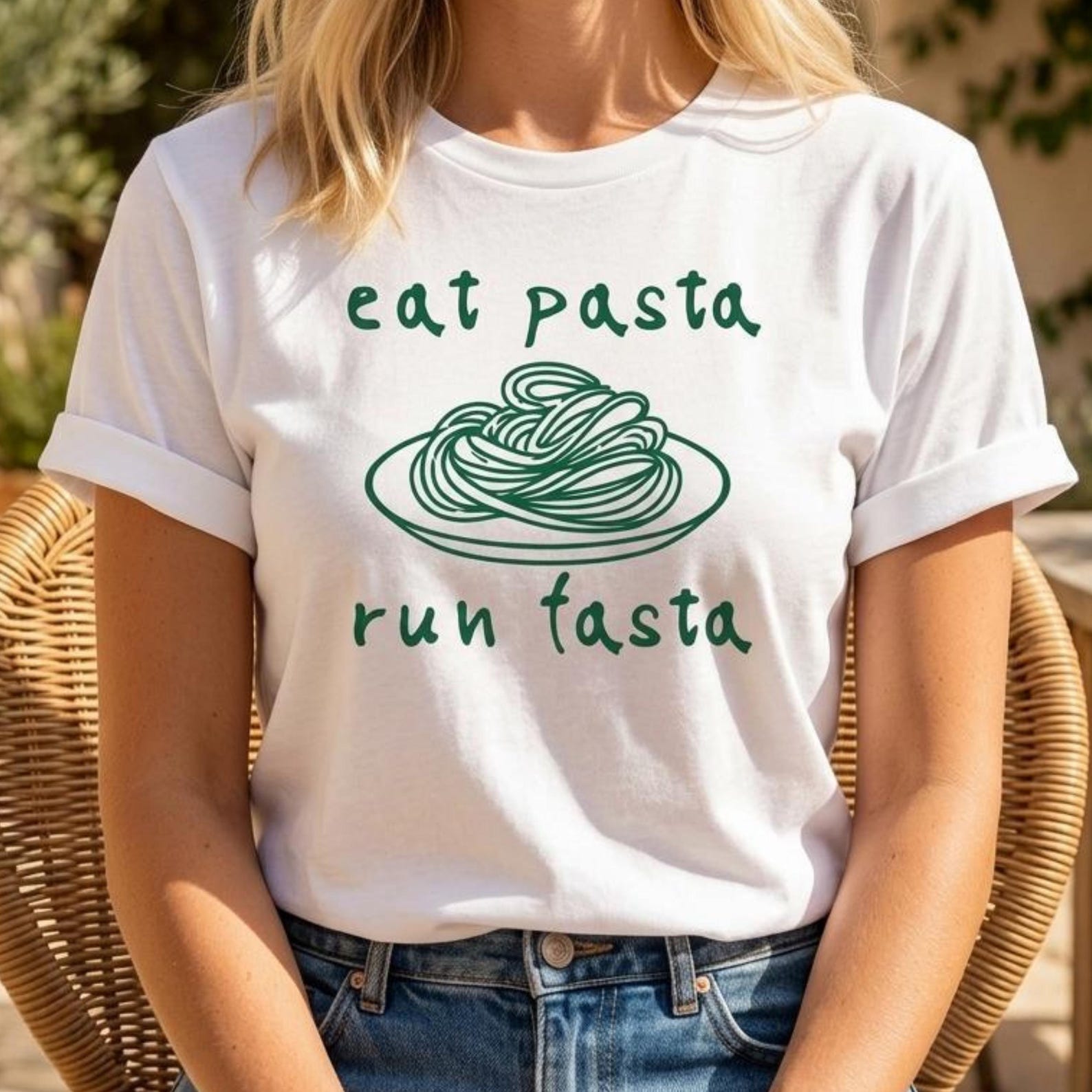 Eat Pasta Run Fasta T-Shirt | Funny Pasta Shirt | Italian Foodie Tee | Running Joke Shirt | Spaghetti Graphic Tee | Food Lover Gift XL