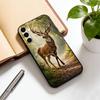 Deer  Phone Case Black Silicone Soft For Samsung Galaxy A73,A72,A71,A70,A53,A52,A51