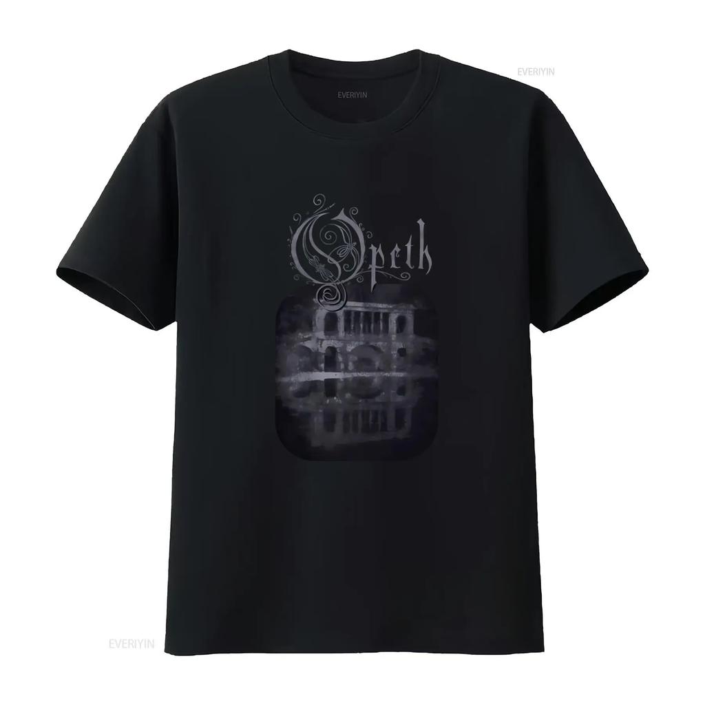 Opeth Cementerio Metal Música Banda Camiseta Negra Roja Mediana M Diseño Gótico vintage Lavada Transpirable moda Unisex Casual