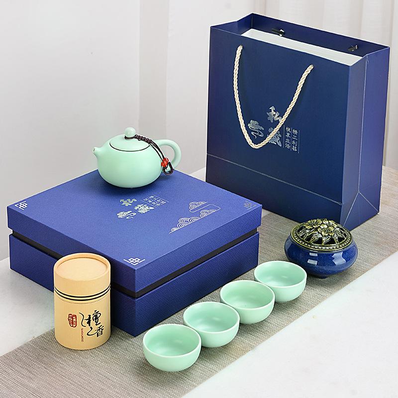 Ceramic tea set merchandise real estate company business festival high-end event gifts kung fu tea set