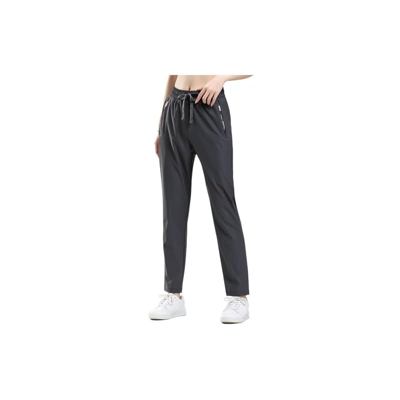[Nesseo] Women's Jersey Jogger Pants, Cooling Easy Pants, Long Pants, Trousers, Yoga Pants 2221WZT-dgr-XL