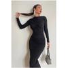 Damen-Maxikleid mit Soft-Touch-Drapierung