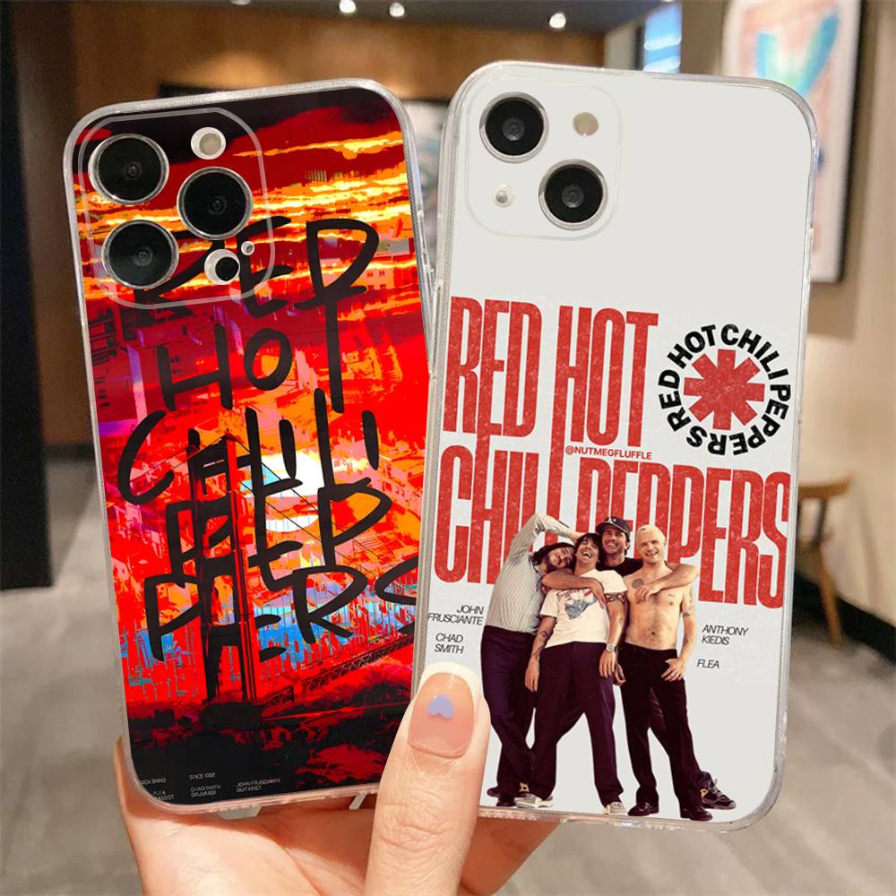 Popular Rock Band Red Hot Chili Peppers Transparent Phone Case for iPhone 17 Air 16 Pro Max 15 14 13 12 11Plus Shockproof Cover
