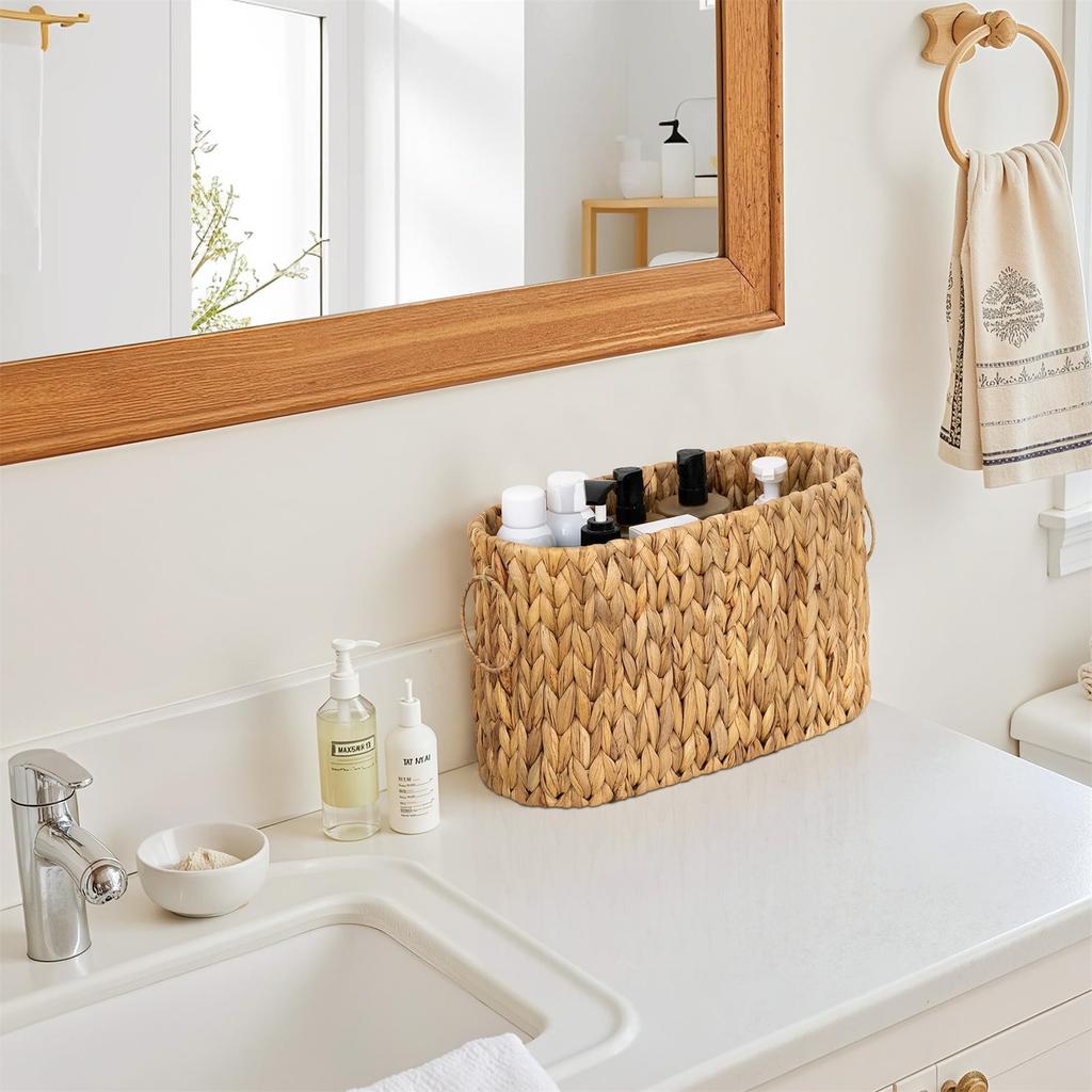 Rectangular Storage Box Imitation Rattan Woven Storage Basket Desktop Snack Sundries Storage Basket Storage Basket