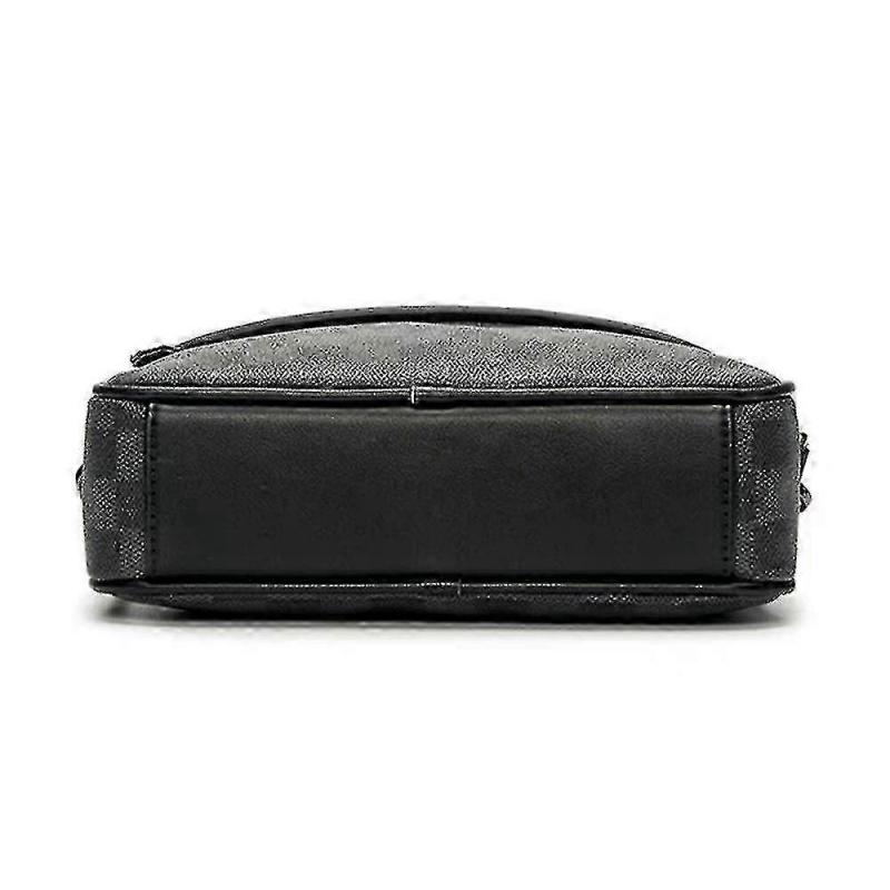 Herren Karo Leder Umhängetasche Messenger Bag