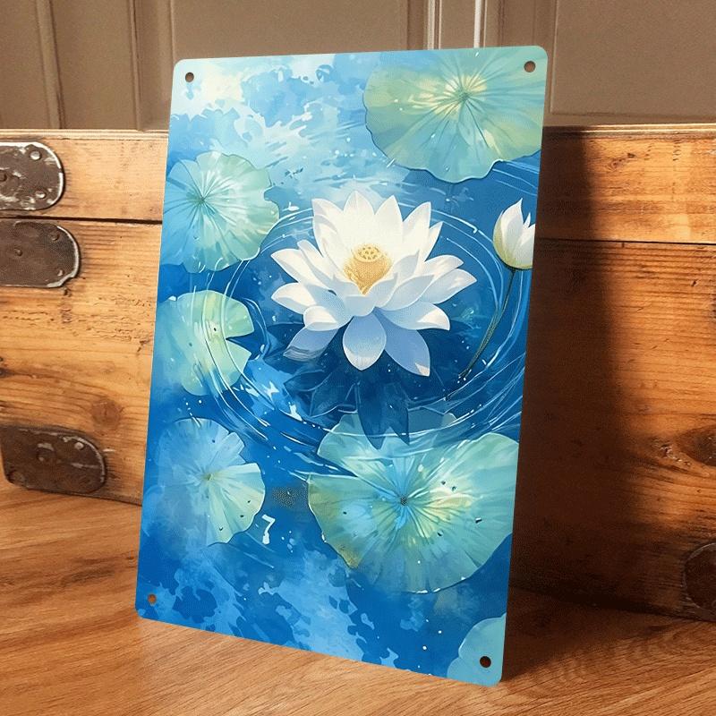 

1 piece of Zen-inspired lotus flower metal wall hanging, New Chinese style living room/entrance wall decoration, modern minimali (as the picture,20x30cm)