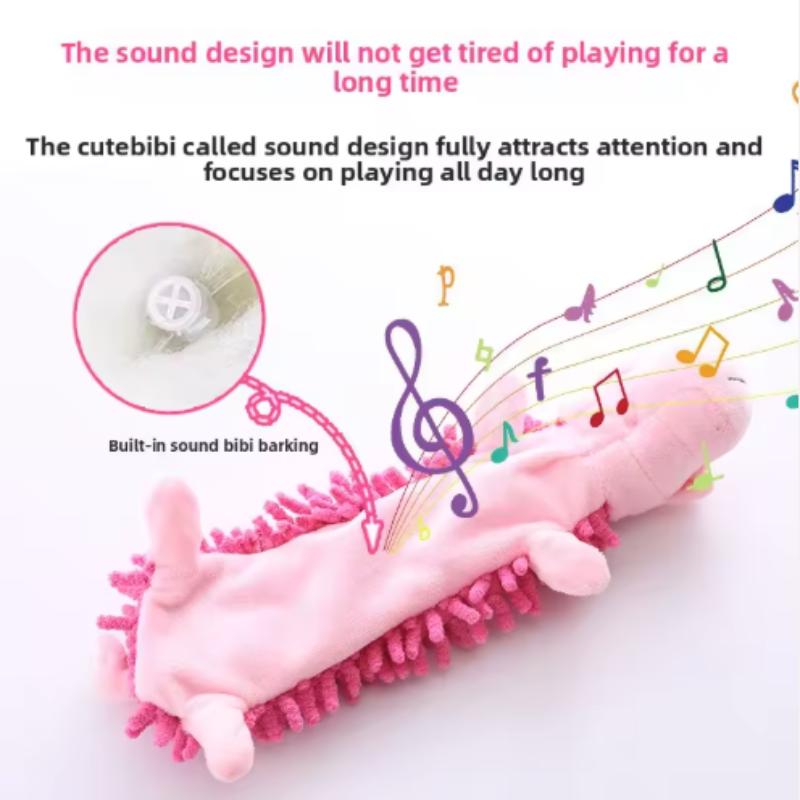 Pet Dog Toy Squeak Plush Toy Sound Mop Fur Shell Frog Hippo Teeth Grinding Chewable Doggie Toys