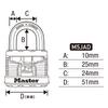 Master Lock (Master Lock) Padlock, Key Lock, Professional Grade, Rustproof, Outdoor, High Security, Body Width 51mm, Shackle Height 25mm, Anti-theft,