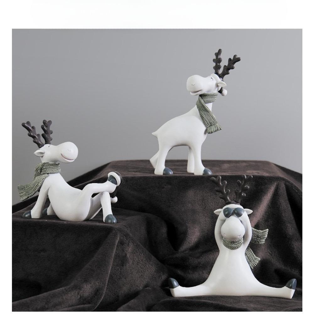 

Набор смоляных статуэток оленя и лося, креативные исцеляющие художественные украшения, ручные инструменты и материалы, швейные принадлежности, домашний декор, праздничные украшения 3pcs