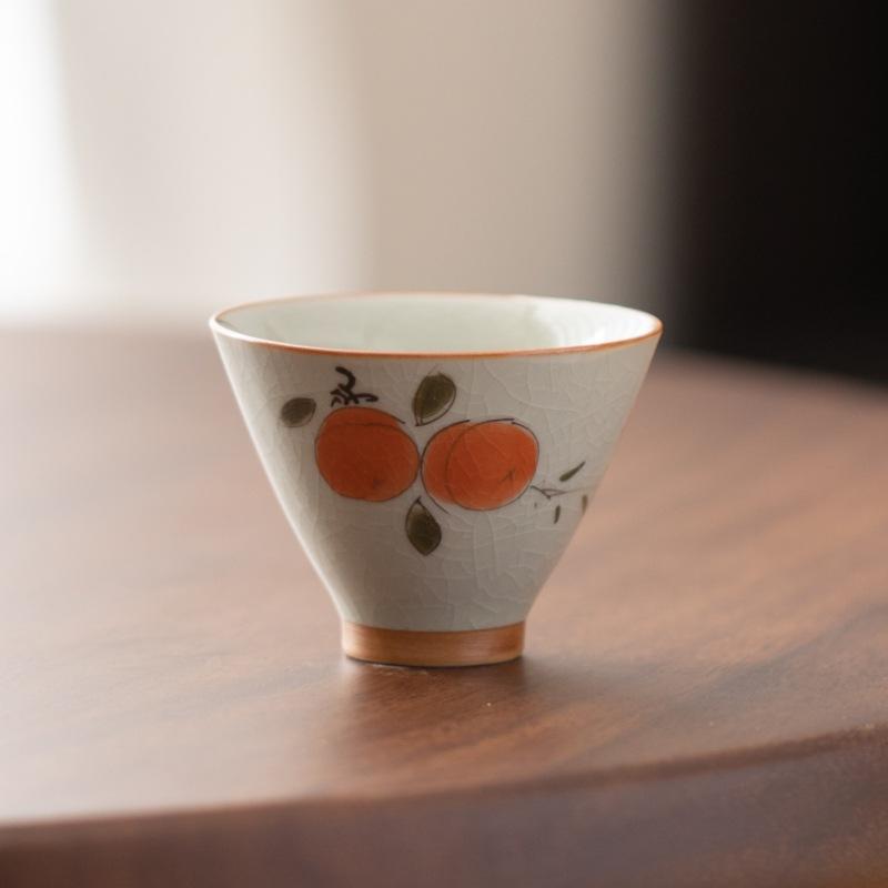 Chinese Style Ge Kiln Master Cup Handmade Ceramic Tea Cup Single Cup Tea Tasting Cup Kung Fu Tea Set Teacup