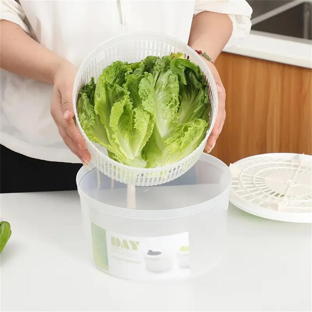 Large Manual Vegetable Spinner Dryer Multipurpose Fruit Washer With Storage Lid And Colander Quick Salad Prepar Kitchen Access