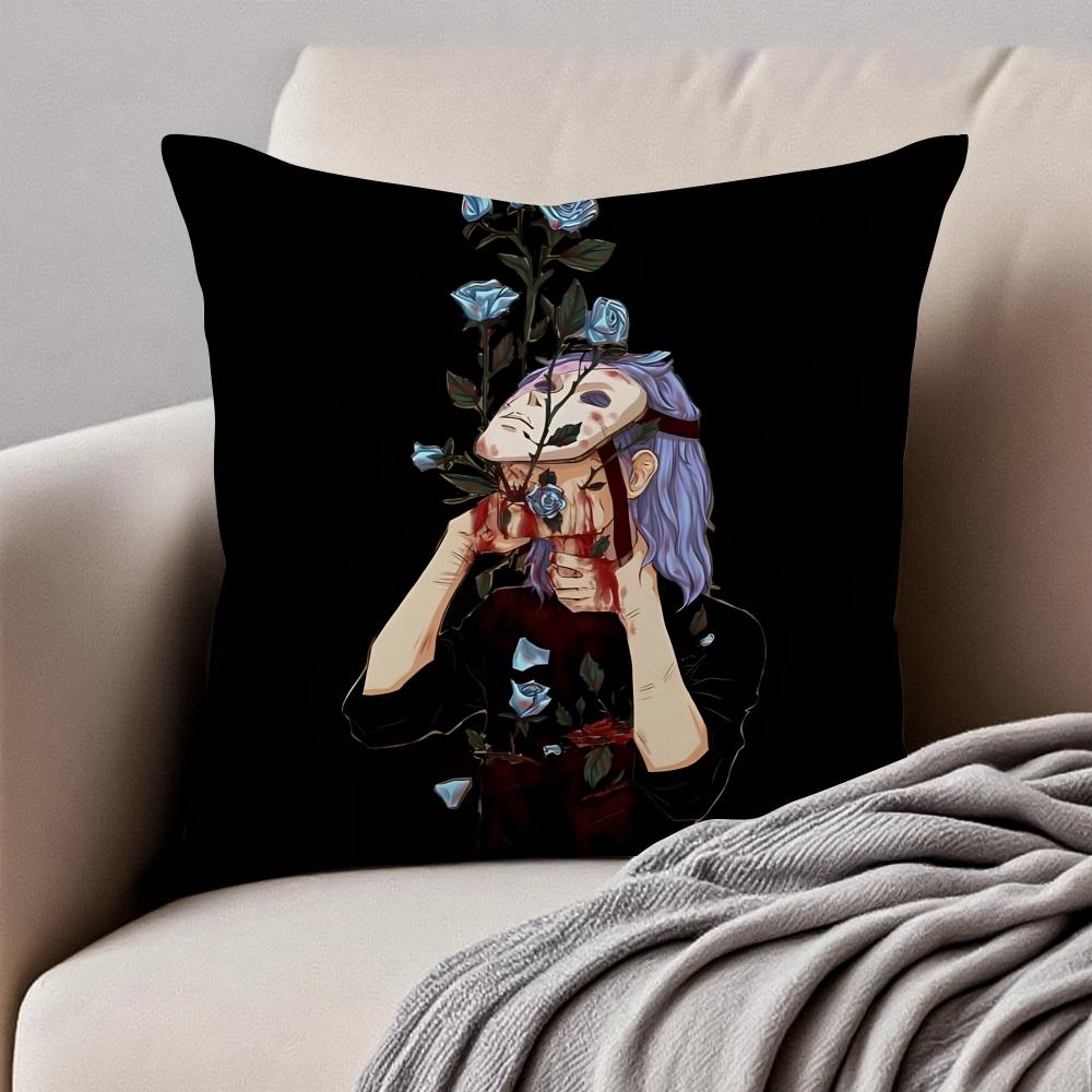 Eerie Indie American Video Game SSally Face Cushion Cover Pillowcase Antidustmite Invisible Zipper Short Plush Sofa Cushion