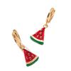 Jewelry Accessories Fruit and Vegetable Earrings Lip Starfish Charms Ear Buckle Alloy Dripping Oil Enamel Hoop Earrings Girls