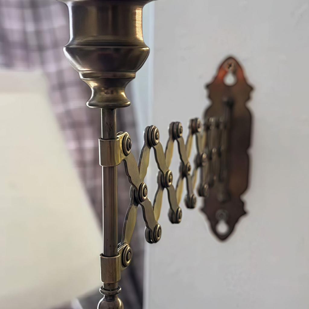 Yousheng Extending Taper Candle Holder Metal Wall-Mounted Candle Holder Vintage Retractable Wall Sconce for Living Room Bedroom Decor