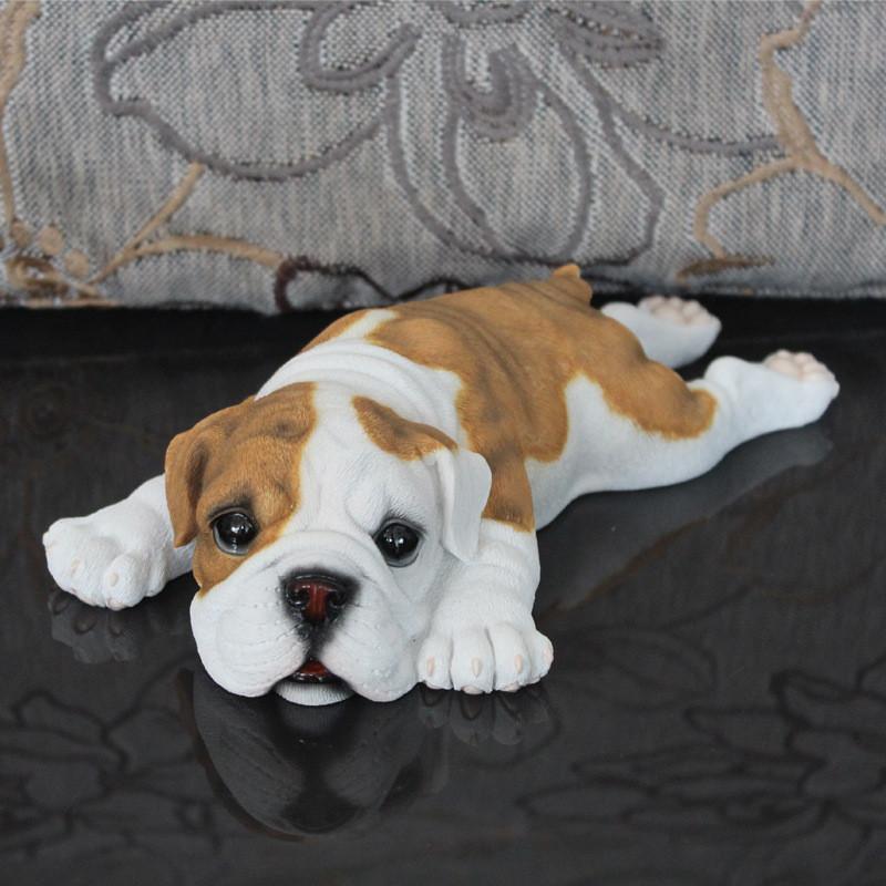 Simulated Britain Bulldog Model Tabletop Figurine Micro Landscape Decoration