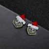 New Fashion Trend Women's Earrings Santa Claus Diamond Enamel Personality Trend Hip Hop Style Casual Luxury Party