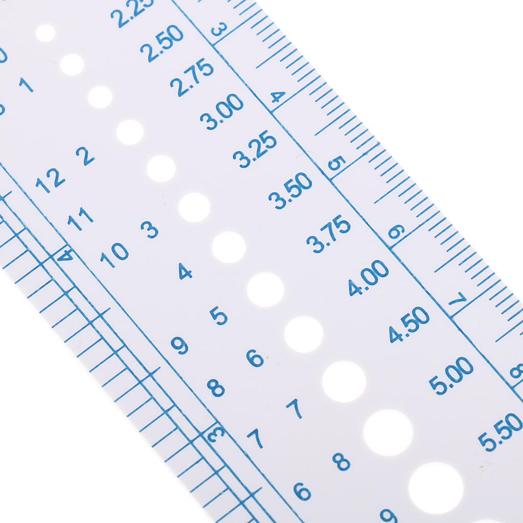 2-10mm Sew Ruler Tools Knitting Needle Gauge Inch cm Ruler Measure SewingMJH2
