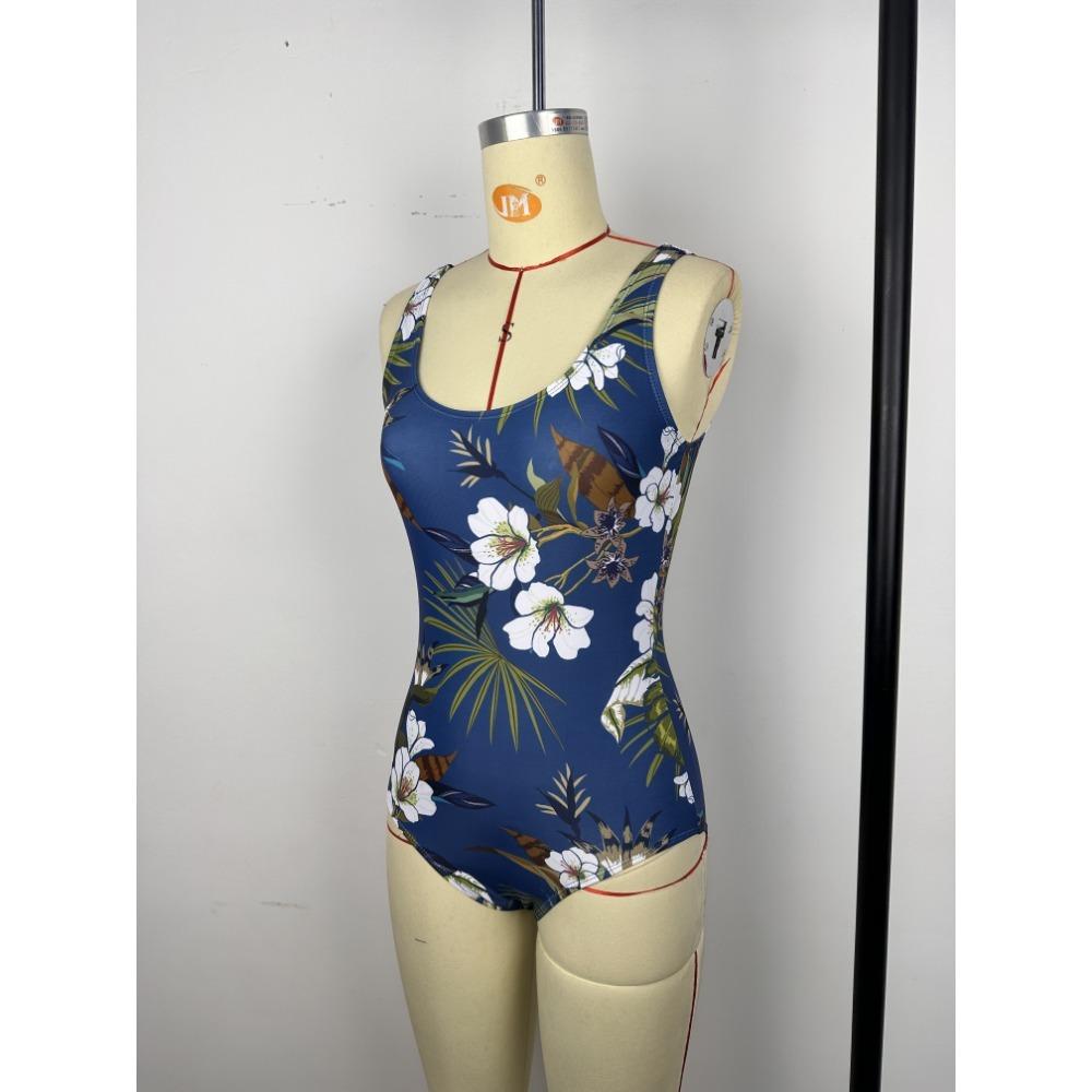 Elegantní vintage jednodílné plavky s květinovým vzorem pro ženy, zeštíhlující retro design s vyjímatelnými košíčky, vysoký… Více