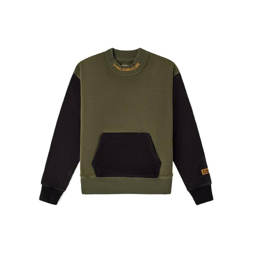 (WMNS) Vans AP World Code Mock Fleece Crew Sweater  Green Black  Women s VN0A54M9KCZ M
