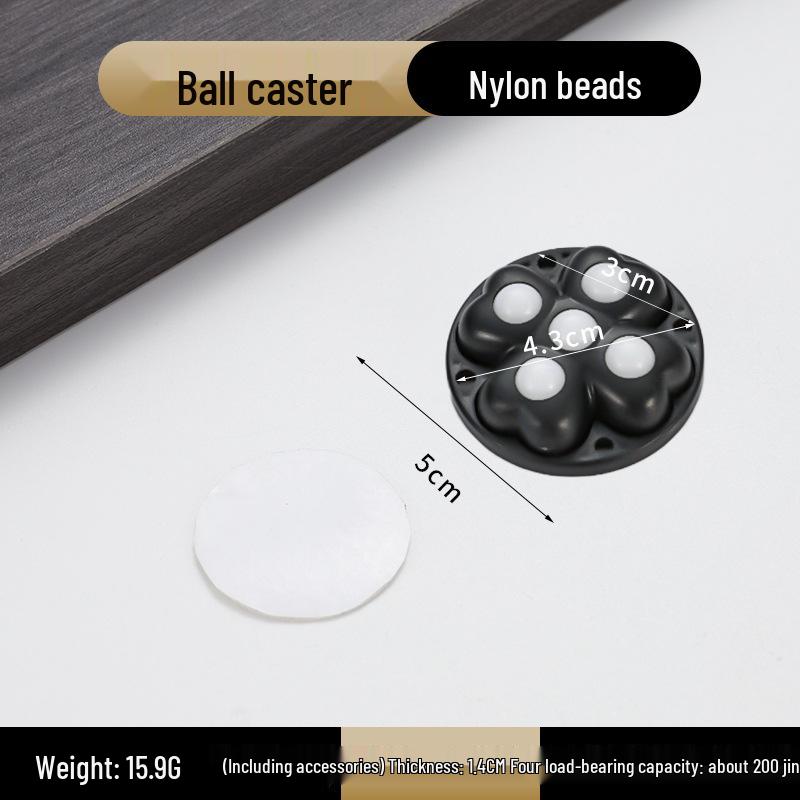 No-Punch Adhesive Universal Wheel Casters: Mobile Ball Bearing Wheels for Household Use