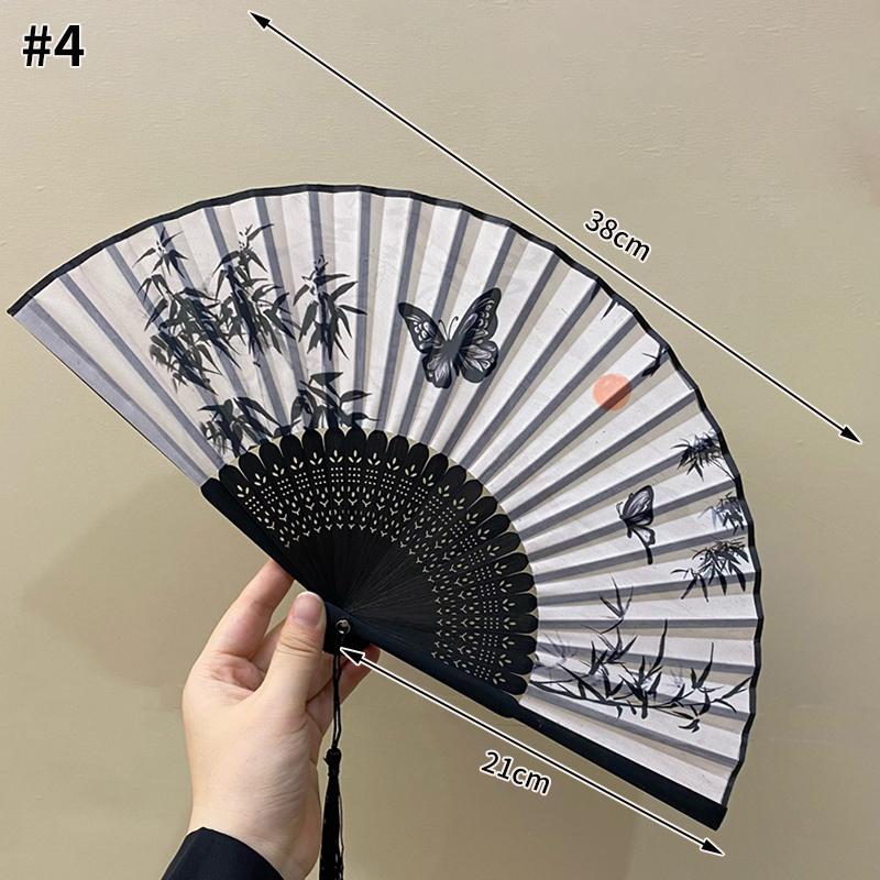 Decorative Sequin Fan Embroidery Fan Chinese Style Folding Fan Peacock Fans Sequin Dance Fan Hand Heldfan Performance Props