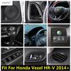 For Honda Vezel HR-V 2014 -  Handle Bowl Steering Wheel Gear Window Lift AC Air Panel Cover Trim Carbon Fiber Accessories