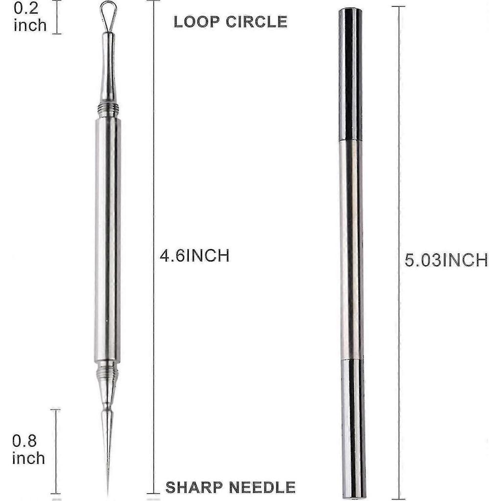 Removedor de Milium Facial Profissional e Extrator de Cravos & Lanceta - Loop Circular de Ponta Dupla e Ferramenta de Espinha com Agulha Afiada 2 em 1
